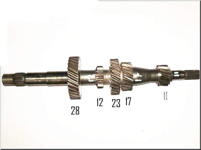 Arbre primaire boîte 385 (28 12 23 17 11 dents) – Renault 16