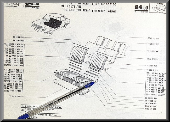 Clip de fixation garniture intérieure – Renault 12 – Renault 4 - Renault 16 - OEM 0854979000
