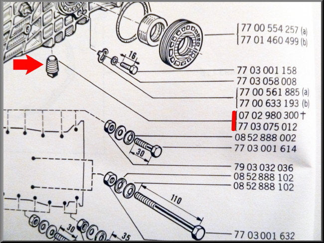 Bouchon de vidange de boîte de vitesses (magnétique) – Renault 12 – Renault 15 - Renault 16 - OEM 0702980300