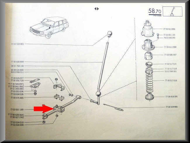 Schakelstang – Renault 12 – Renault 15 - Renault 17 - OEM 7700627292