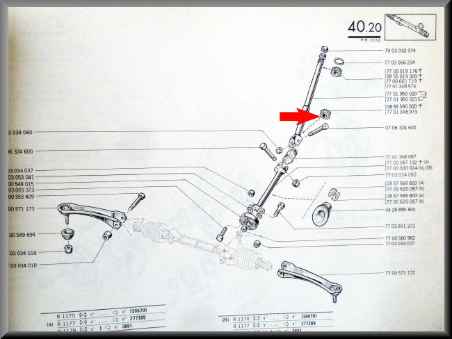 Lower rubber steering column - Renault 12 - OEM 0855590000