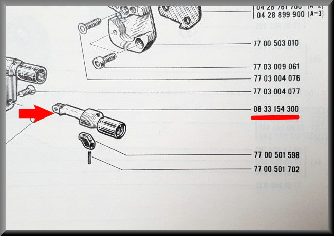 Bouton-poussoir porte avant gauche – Renault 16 – OEM 0833154300
