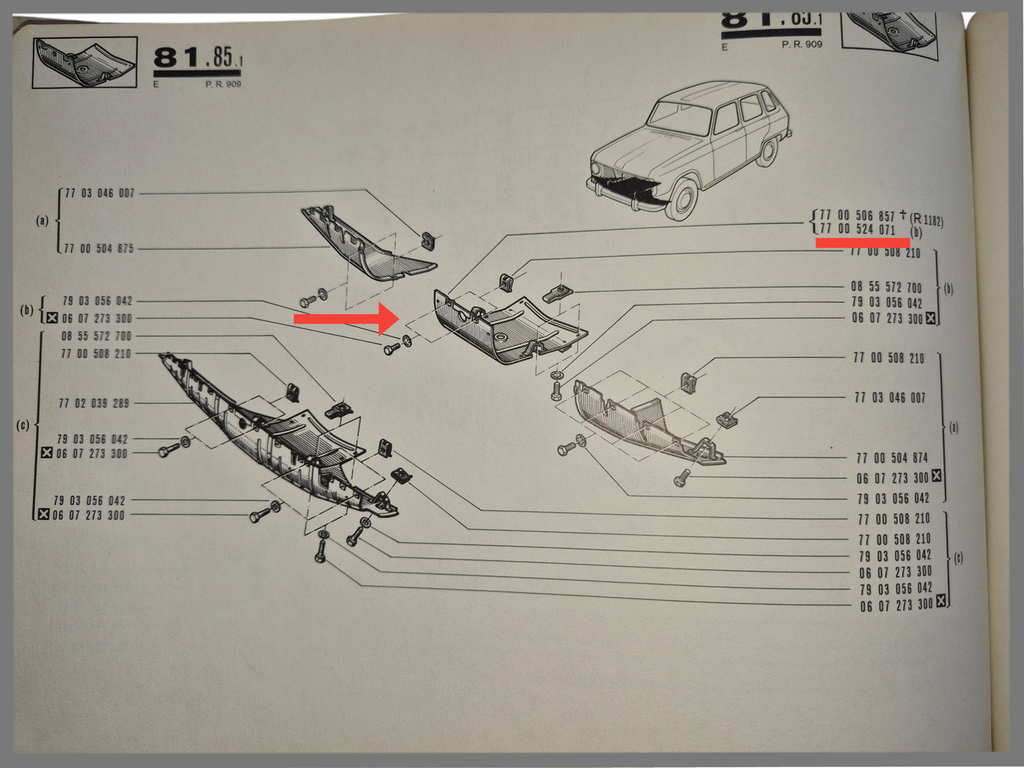 Bescherm plaat onderzijde - Renault 6 - OEM 7700524071