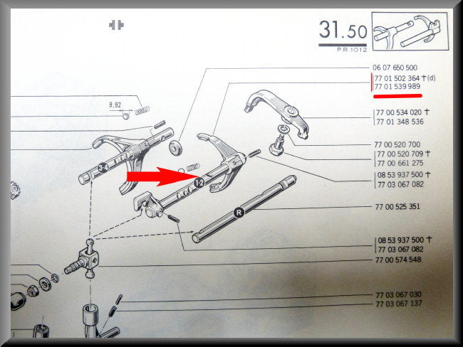 Schakelvork 1e 2e versnelling – Renault 12 – Renault 15 - OEM 7701539989