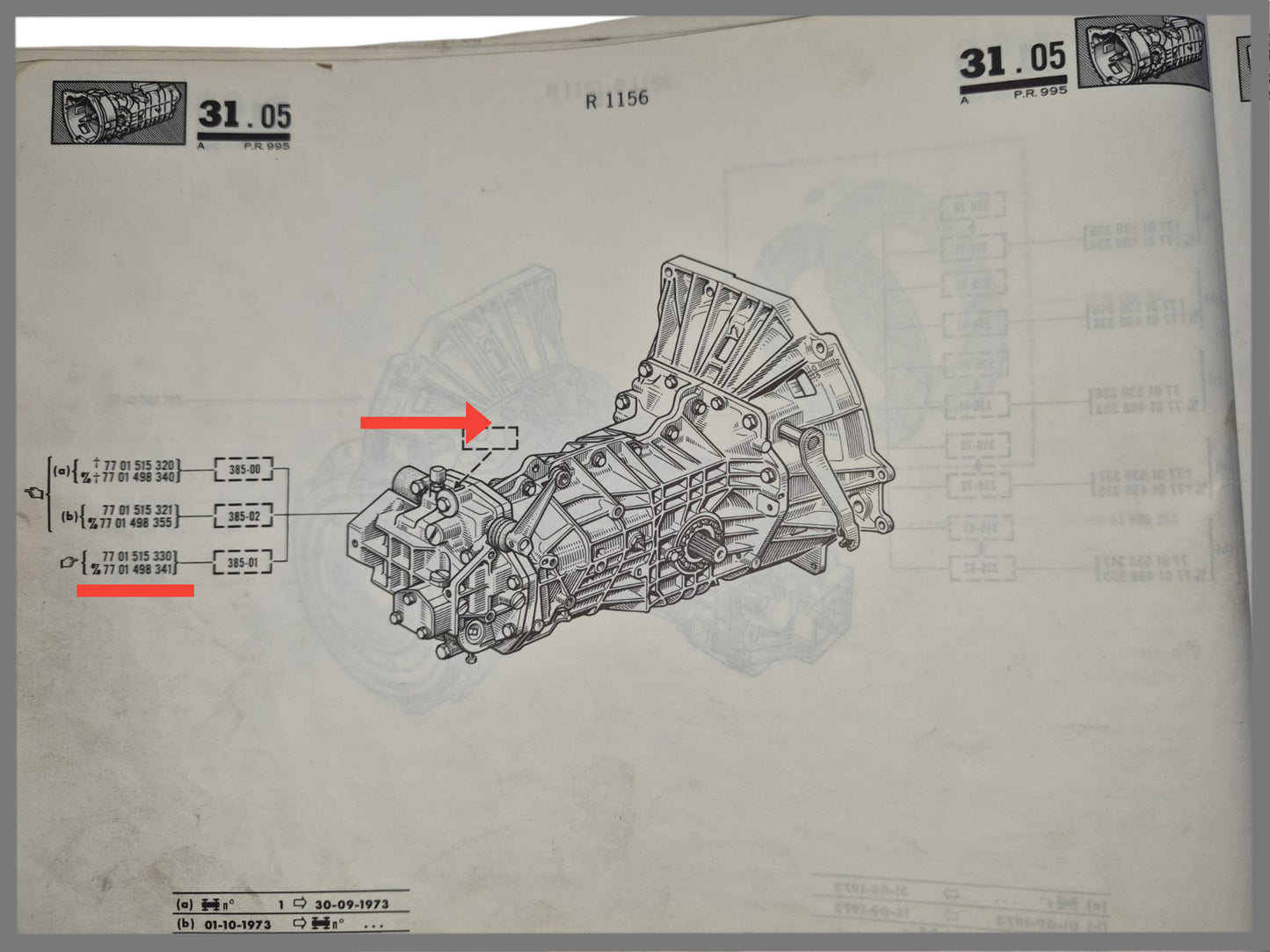 Gearbox 385-02 - Renault 16 - OEM 7701498355