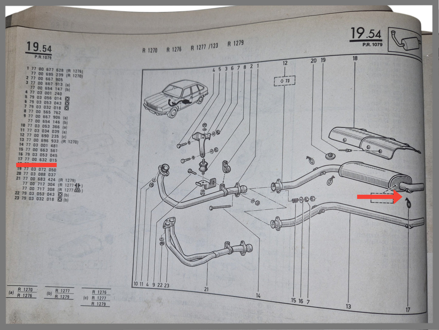 Suspension rubber exhaust - OEM 7700632025