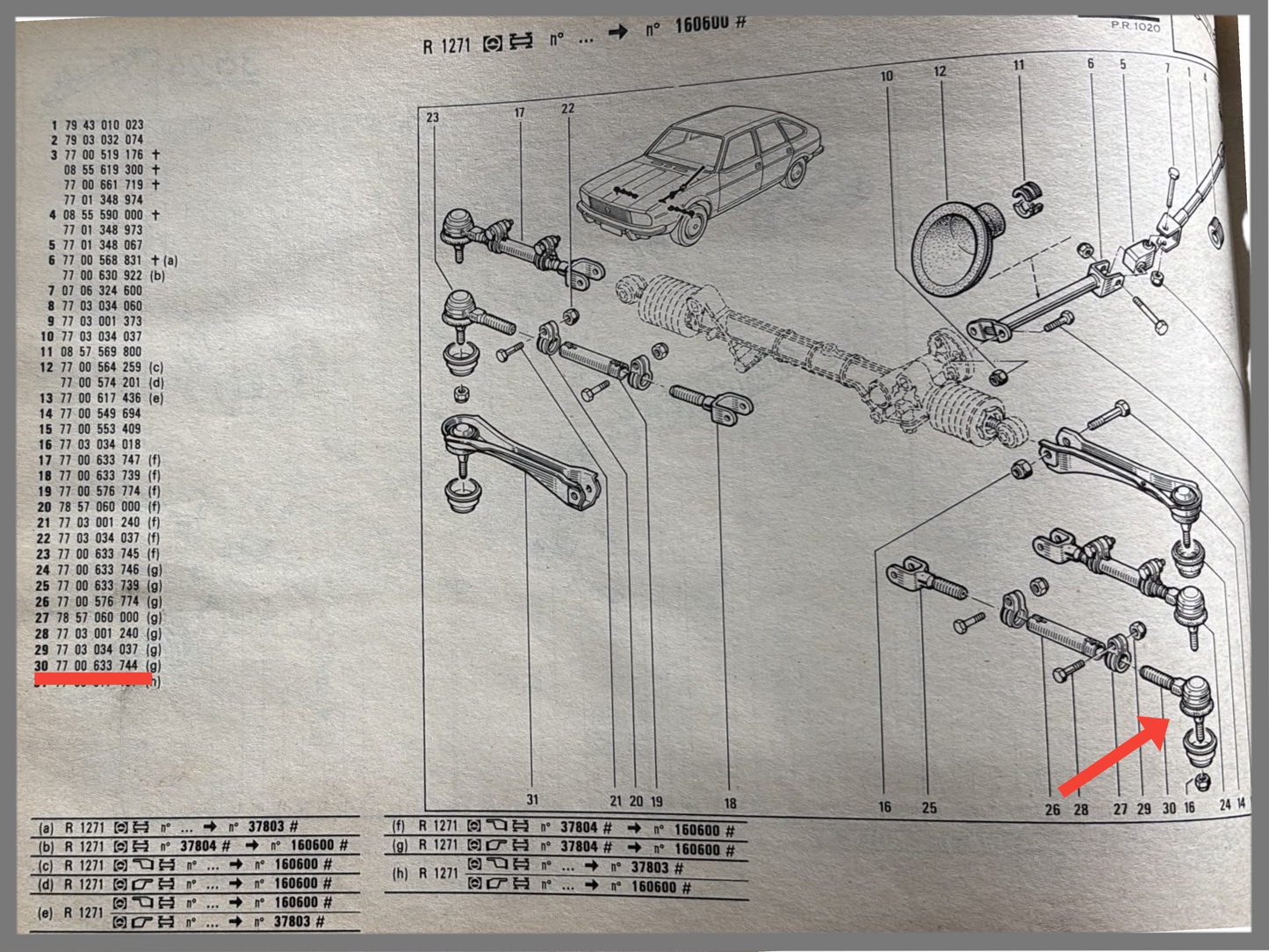Stuurkogel voorzijde links - Renault 20 - Renault 30 - OEM 7700633744