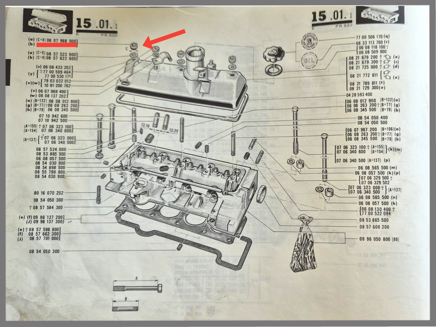 Moer M8 kleppendeksel geel gepassiveerd – Renault 16 L, TL – OEM 0607968000