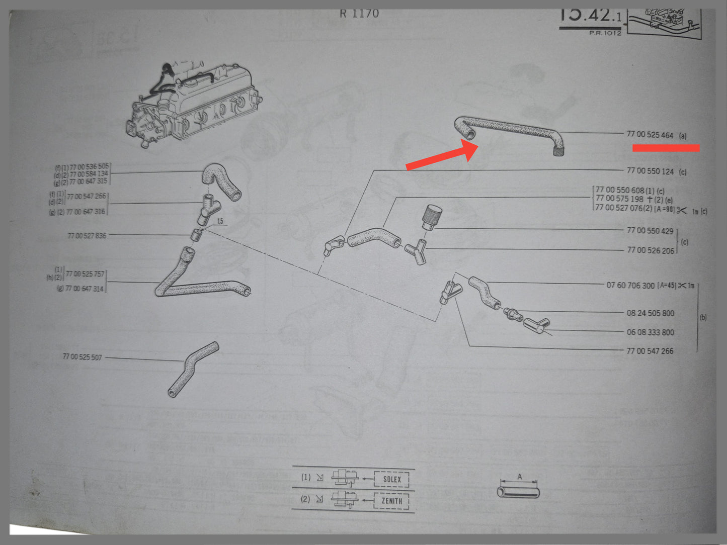 Slang carterontluchting - Renault 12 - OEM 7700525464