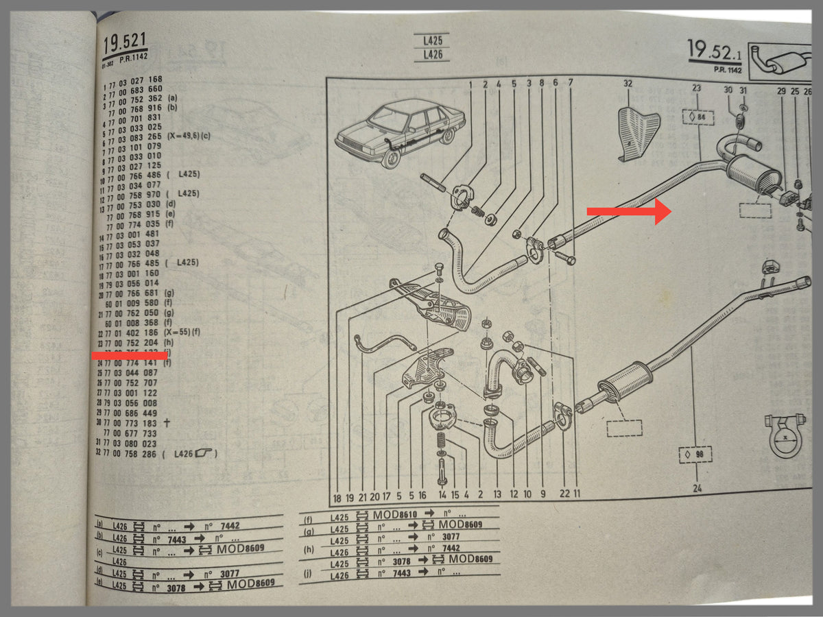 Middle silencer - Renault 9 - OEM - 7700752204