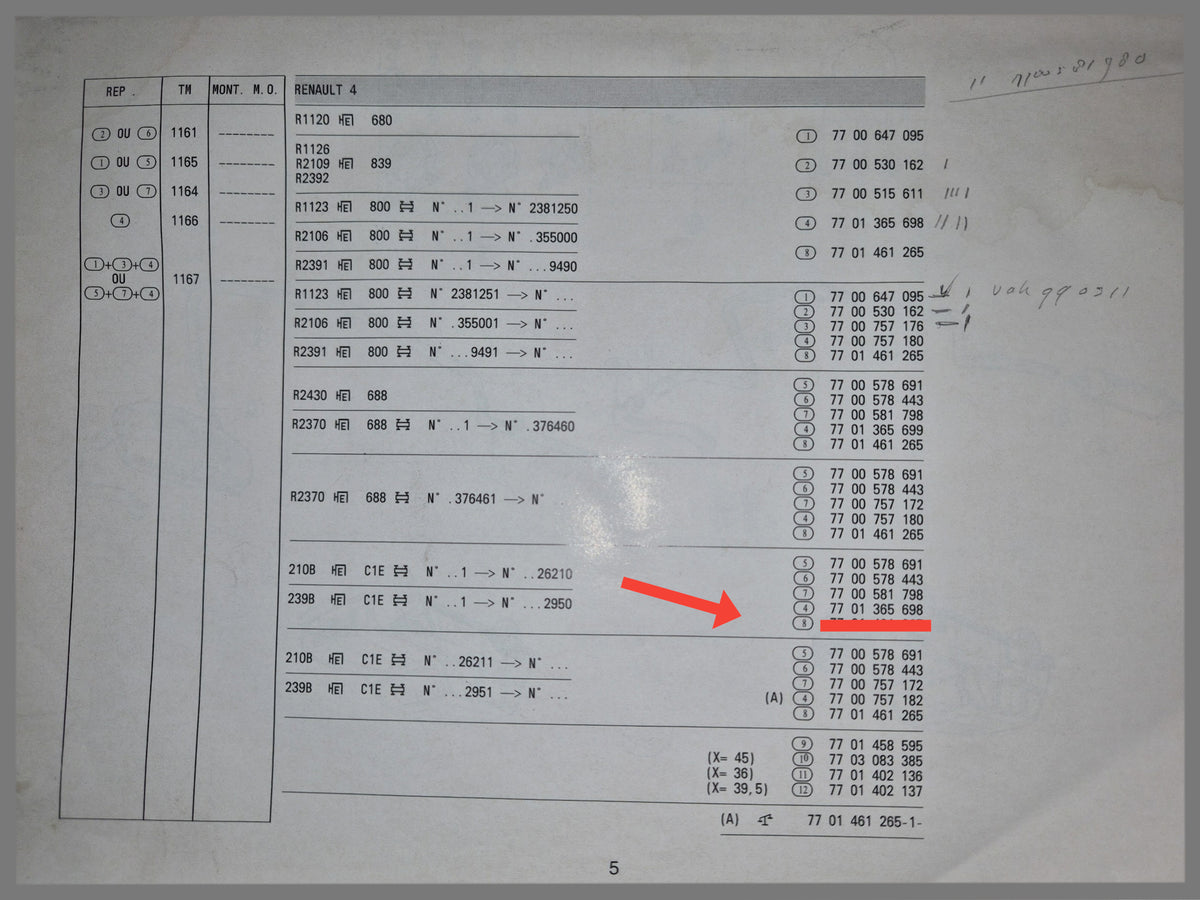 Auspuffrohr - Renault 4 - OEM 7701365698