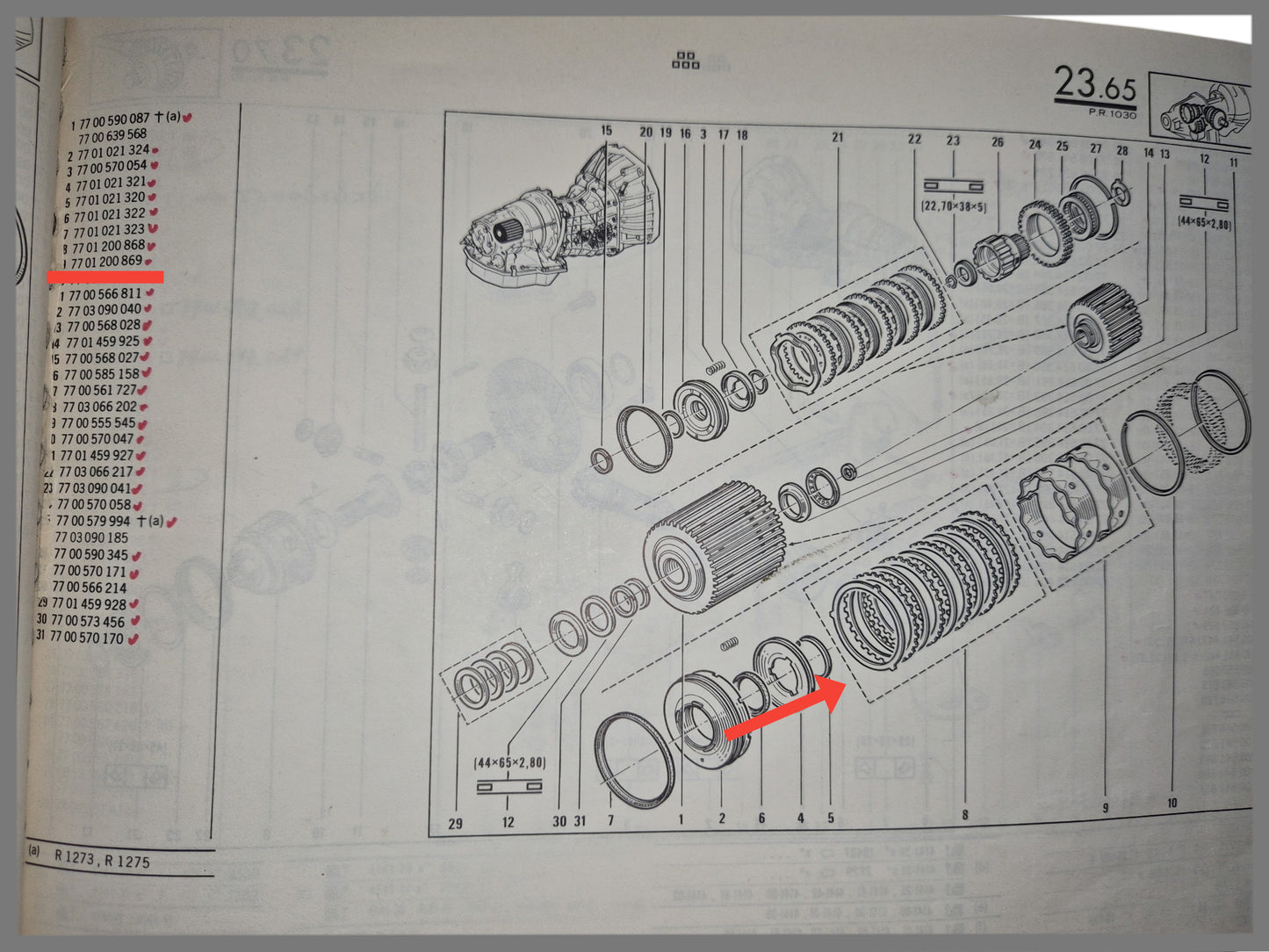 KIT disques d'embrayage boîte de vitesses automatique - Renault 20- Renault 30 - OEM 7701200868