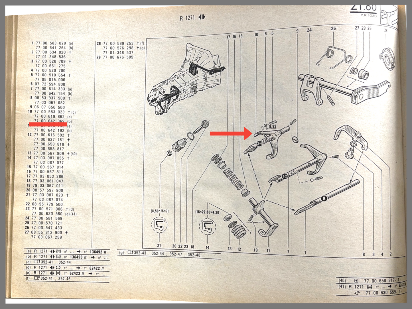 Schakelvork 3e - 4e versnelling - Renault 18 - Renault 20 - OEM 7700642369