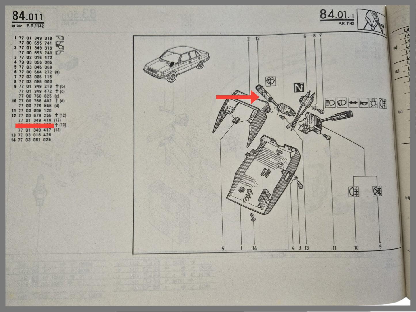 Richtingaanwijzer - Renault 5 - Renault Express - Renault 9 - OEM 7701349418