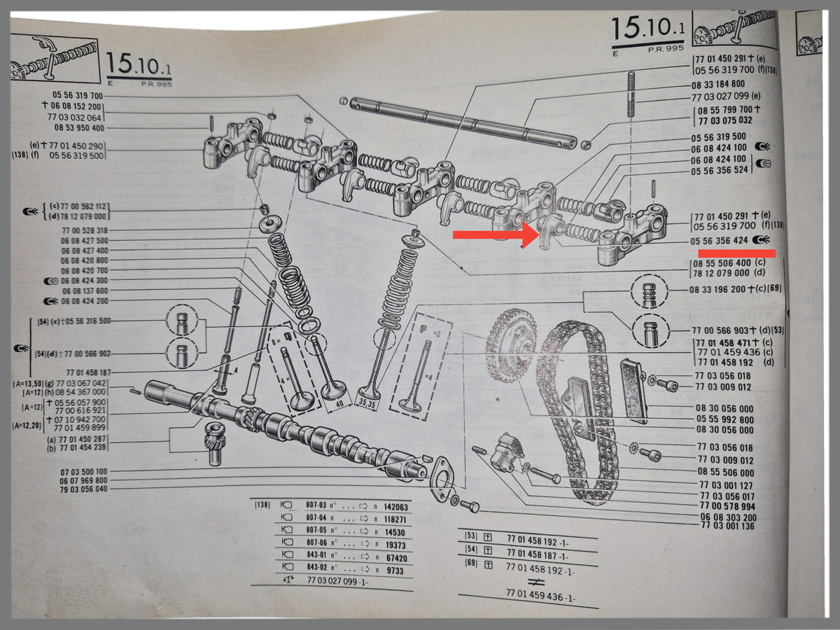 Escape balancín - Renault 16 - OEM 0556356424