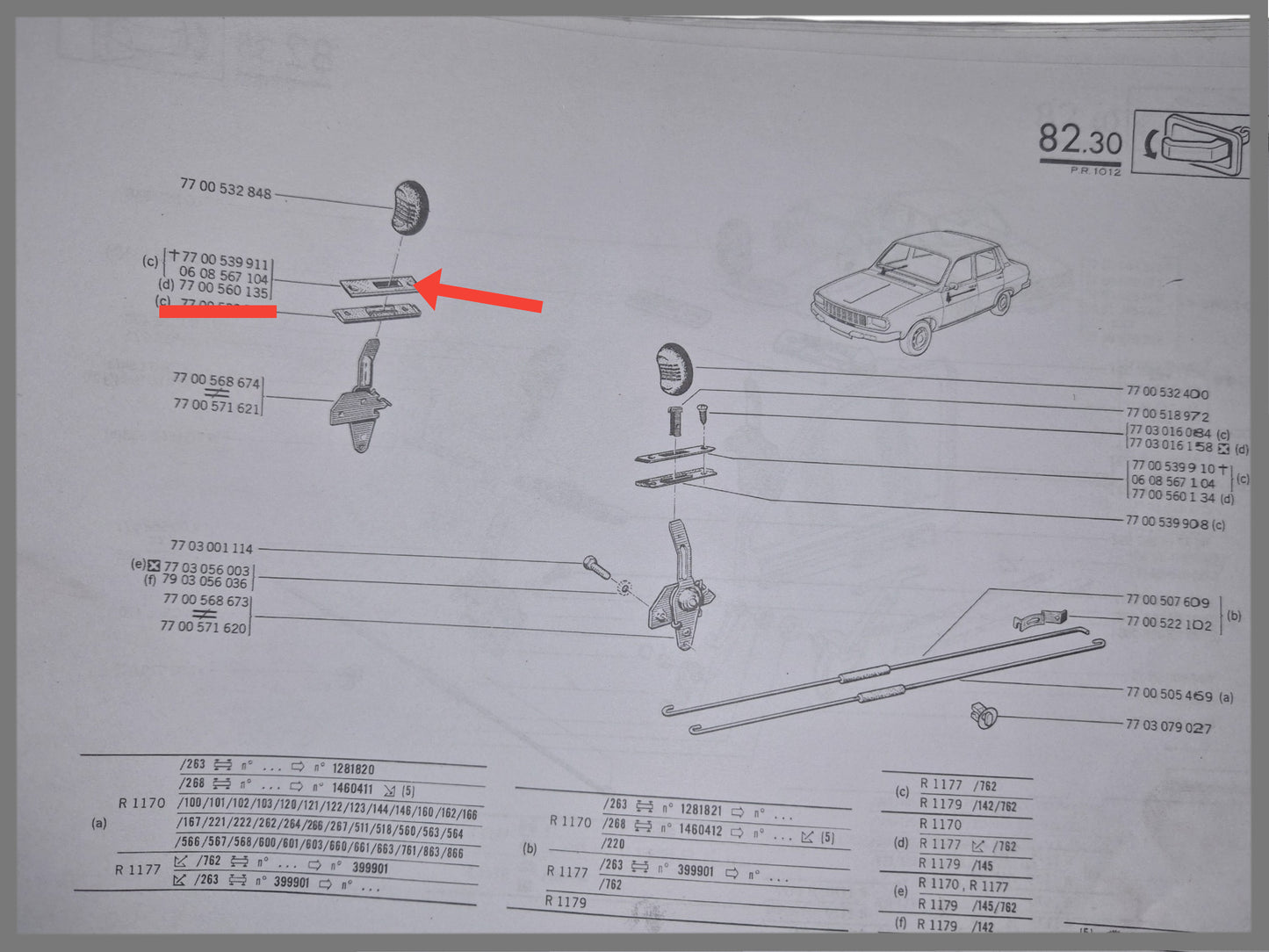 Afdekplaatje deuropening voorportier rechts - Renault 6 - Renault 12 - OEM 7700560133