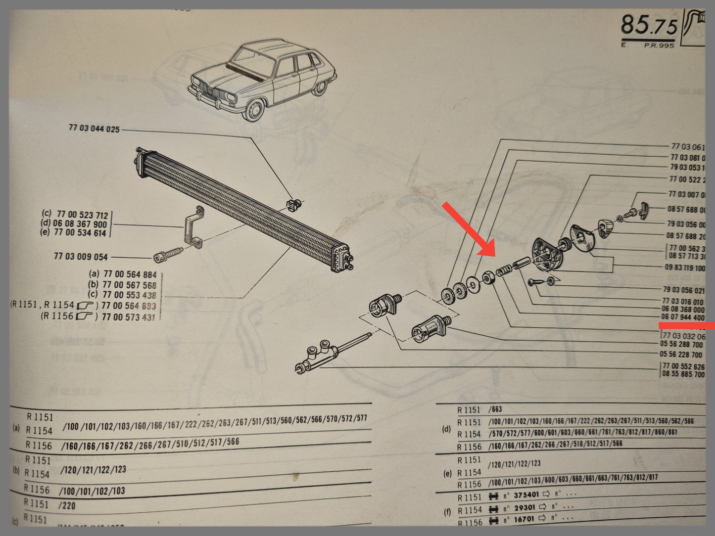 Veer kachelkraan - Renault 16 - OEM 0608368000