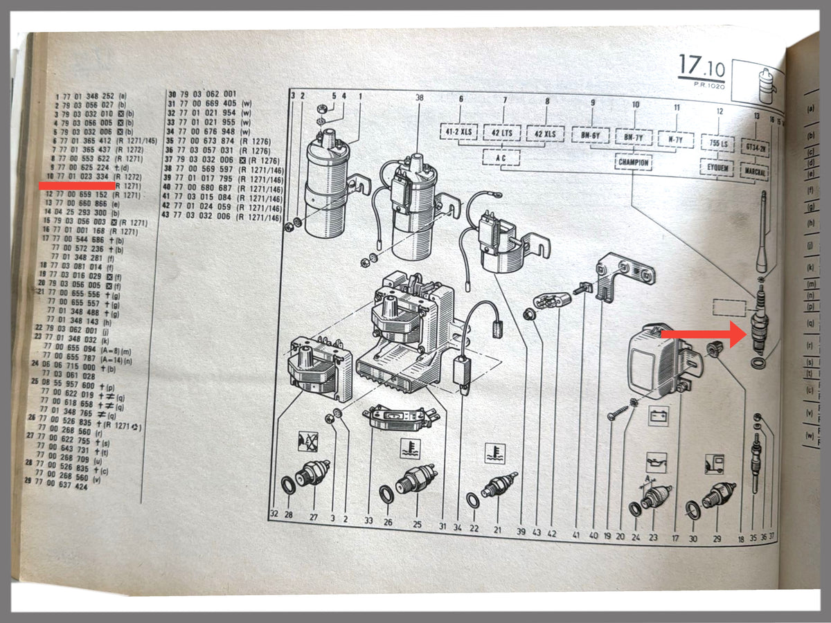 Spark plug - Renault 20 - OEM 7701023334