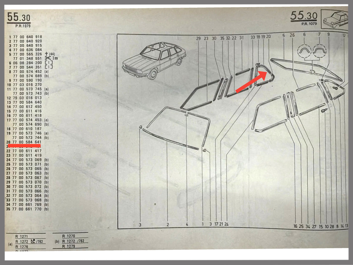 C-Säulen-Zierleiste – Renault 20 – Renault 30 – OEM 7700584641