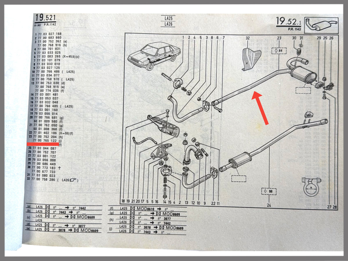 Auspuff-Mittelschalldämpfer - Renault 9 - Renault 11 - 7700765122