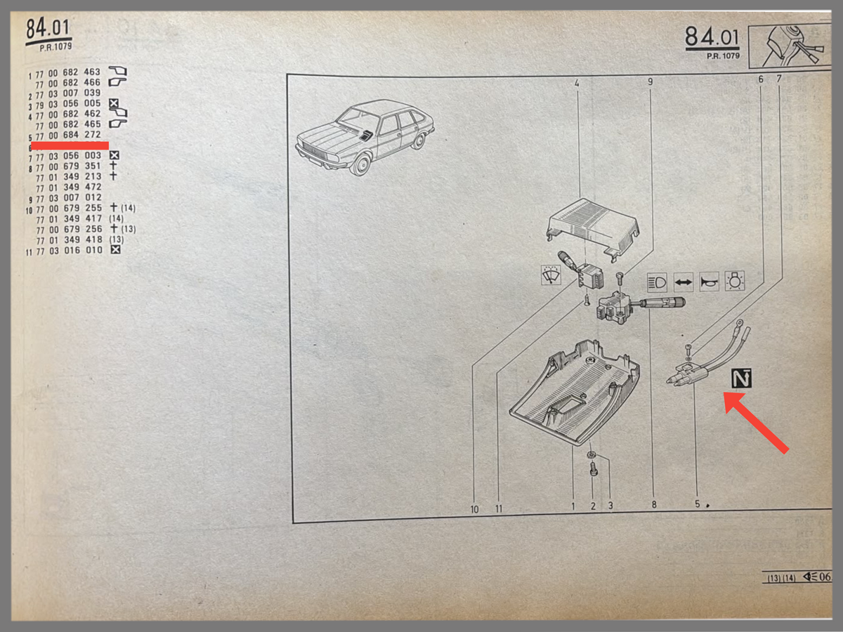 Contacto de velocidad - Renault 20 - Renault 30 - OEM 7700684272