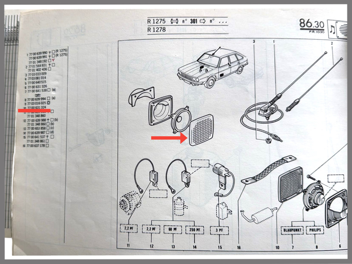 Afdekkap muziekbox - Renault 20 - Renault 30 - OEM 7700631324