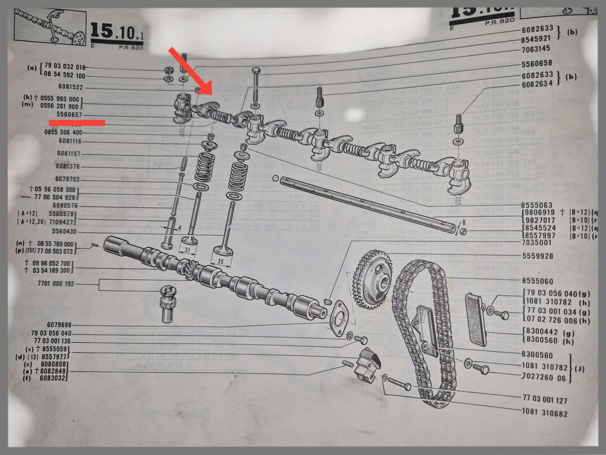 Balancín de resorte - Renault 16 - OEM 0607966500 y 7705015058