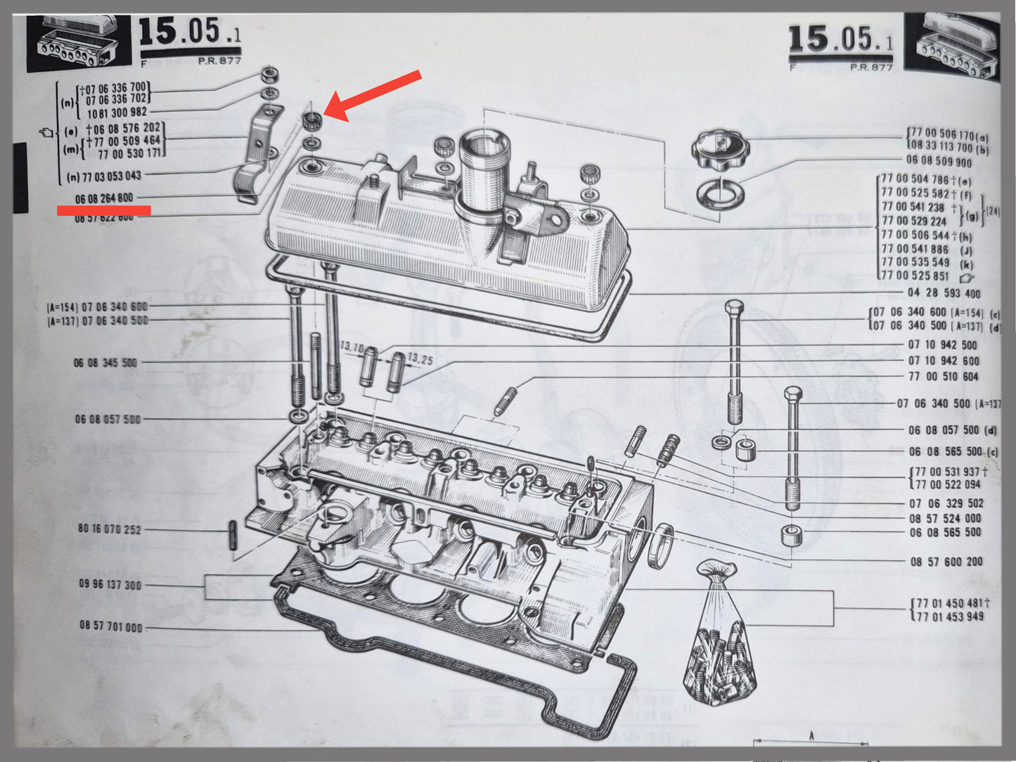 Nut M9 valve cover yellow passivated – Renault 16 L, TL – OEM 608264800