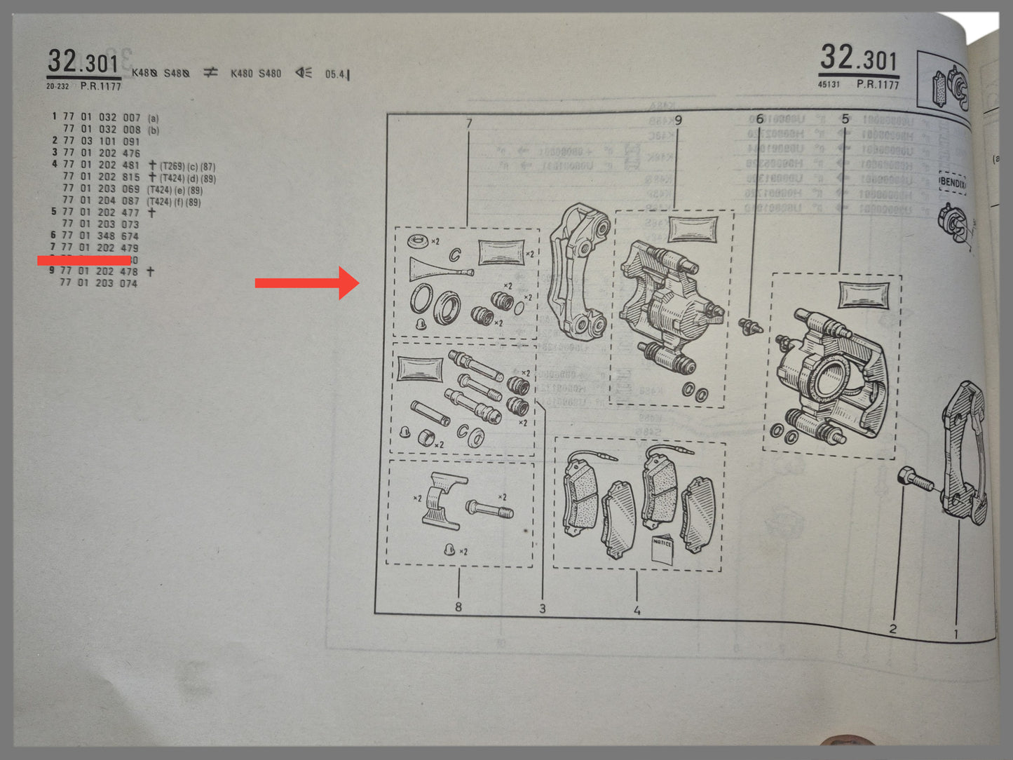 Brake caliper overhaul kit - Renault 19 - Renault 21 - OEM 7701202479