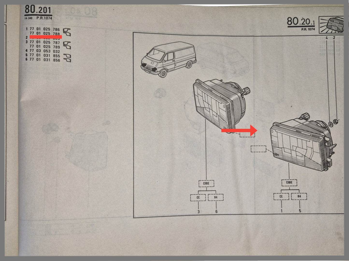 Koplamp rechts Renault Trafic - OEM 7701025788