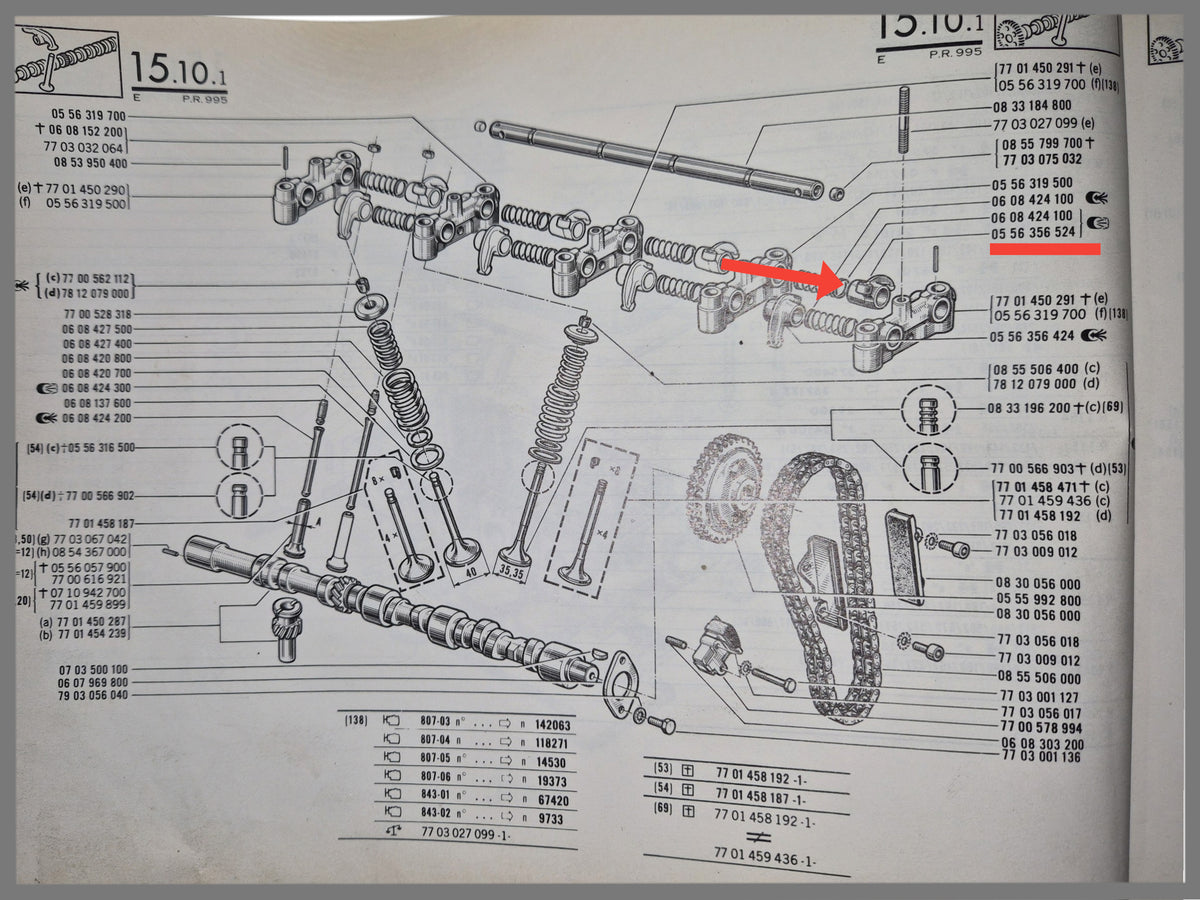 Escape balancín - Renault 16 - OEM 0556356524 / 7700660443