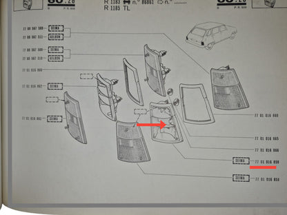 Achterlichtunit achterzijde rechts - Renault 6 - OEM 7701016859 -