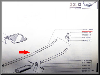 Exhaust pipe – Renault 16 TL – OEM 7700513568