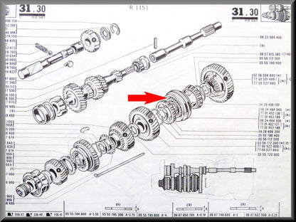 Synchroniseur de 1ère et 2ème vitesse (27 dents) – Renault 16 – Renault 12 - OEM 7701453189 / 7701455853