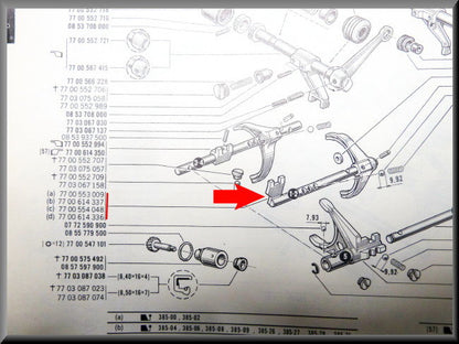Commutateur 1ère 2ème vitesse (5 rapports) – Renault 16 – OEM 7700553009