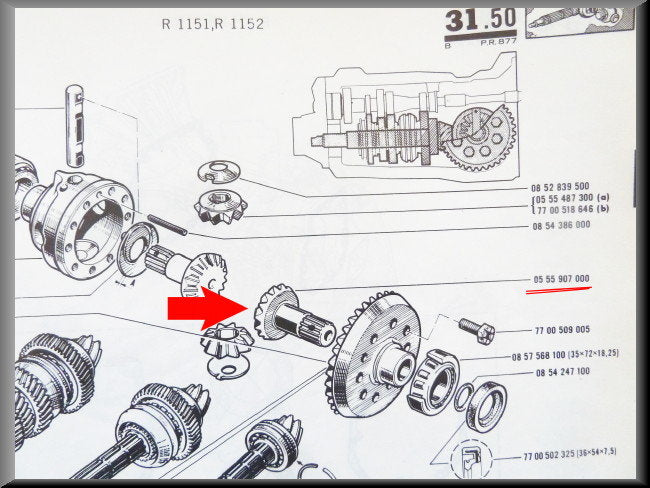 Roue solaire (Trou borgne de 19-20 mm) – Renault 16 – OEM 0555907000
