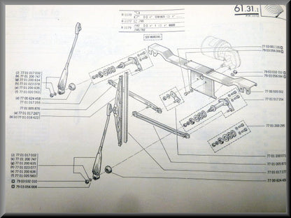 Mécanisme d'essuie-glace (moteur inclus) avant – Renault 12 - Renault 15 - Renault 17