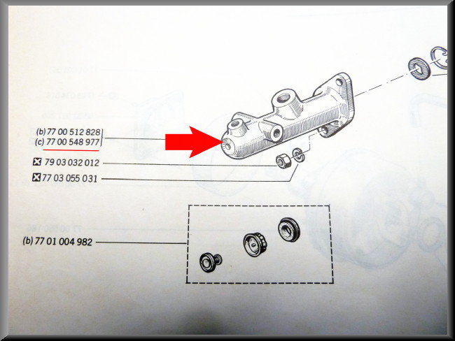 Hoofdremcilinder – Renault 12 – Renault 16 - Renault 15 - OEM 7700548977