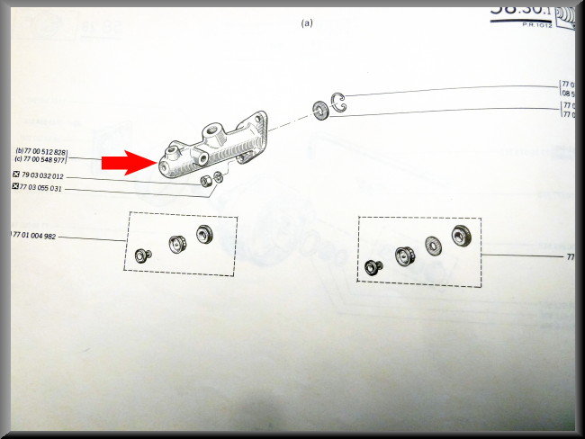 Hoofdremcilinder – Renault 12 – Renault 16 - Renault 15 - OEM 7700548977