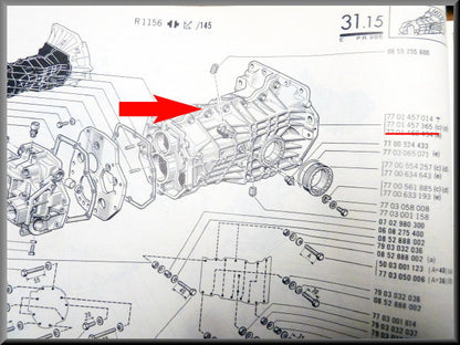 Versnellingsbak behuizing 5 bak (2 helften) – Renault 16 – OEM 7701457365