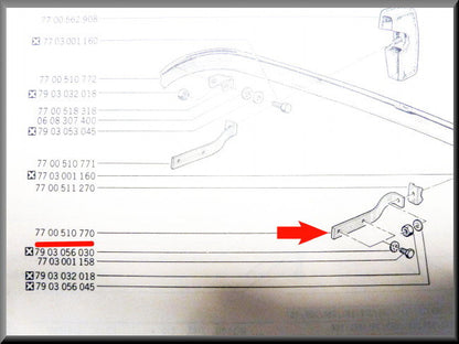 Support de pare-chocs arrière gauche – Renault 12 – OEM 7700510770
