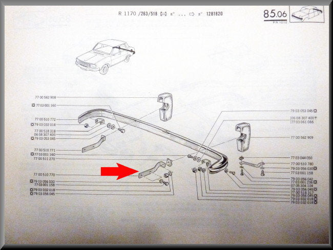 Support de pare-chocs arrière gauche – Renault 12 – OEM 7700510770