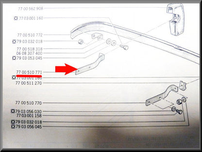 Bumpersteun rechts achter – Renault 12 – OEM 7700510771