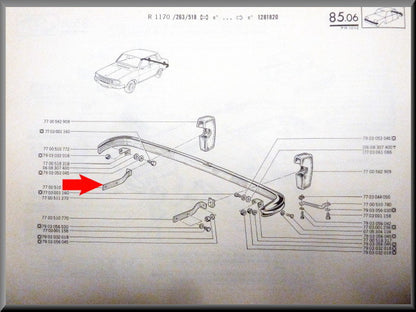 Bumpersteun rechts achter – Renault 12 – OEM 7700510771