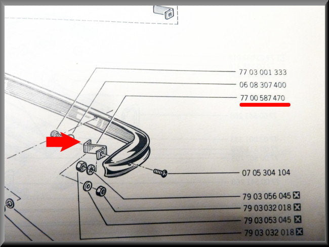 Support de pare-chocs arrière gauche Break – Renault 12 Break – OEM 7700587470