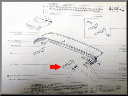Bumpersteun links achter – Renault 12 – OEM 7700589017