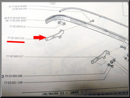 Bumpersteun rechts achter – Renault 12 – OEM 7700589018