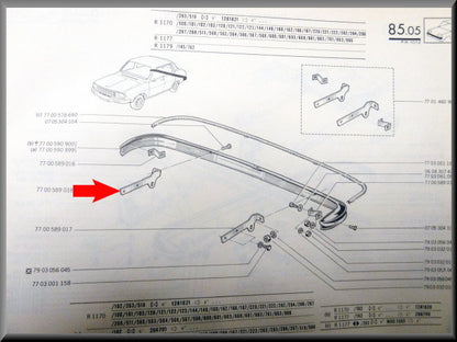 Bumpersteun rechts achter – Renault 12 – OEM 7700589018