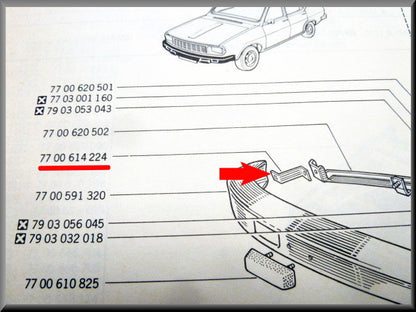 Support pare-chocs avant droit – Renault 12 – OEM 7700614224