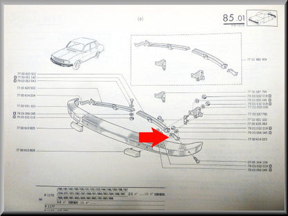 Bumpersteun voorzijde links – Renault 12 – OEM 7700614225